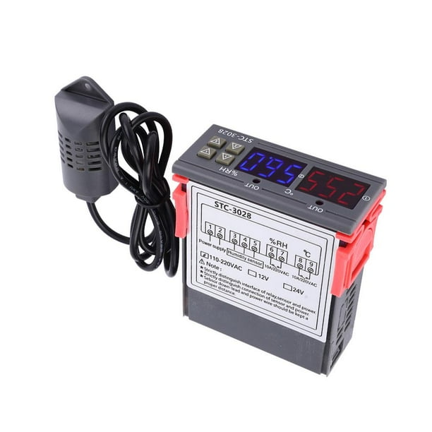 with Integrated Sensor Digital Display ABS Flame Retardant Plastic Shell 0.1 ° C for Refrigeration Heating Devices Temperature Control 12V Thermostat with Integrated Sensor Digital Display ABS Flame Retardant Plastic Shell 0.1 ° C for Refrigeration Heating Devices Temperature Control 12V Thermostat